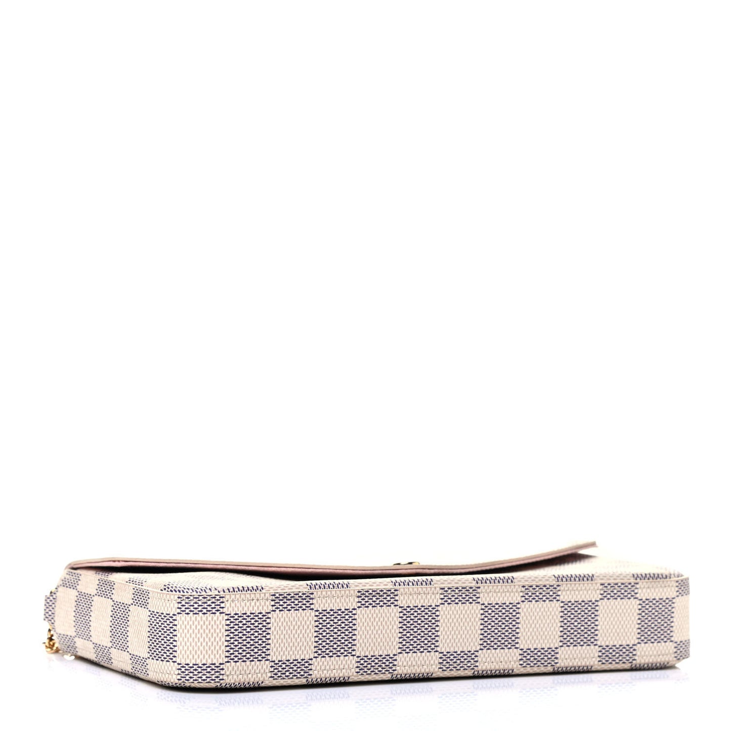 Damier Azur Pochette Felicie Chain Wallet Rose Ballerine