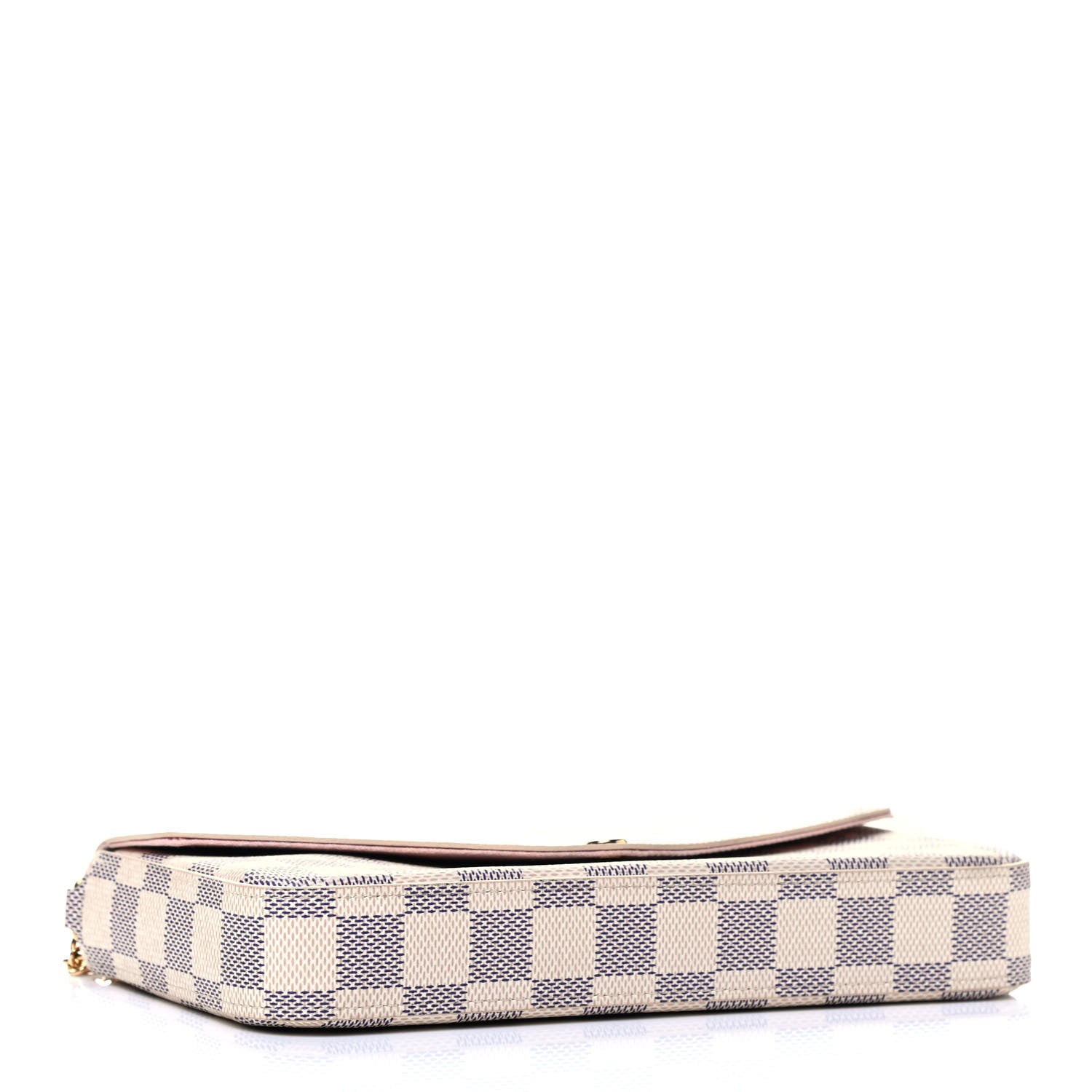 Louis Vuitton Damier Azur Pochette Felicie Chain Wallet Rose Ballerine 4 of 5