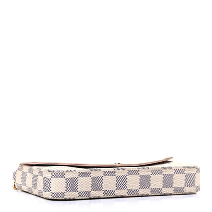 Louis Vuitton Damier Azur Pochette Felicie Chain Wallet Rose Ballerine 4 of 5