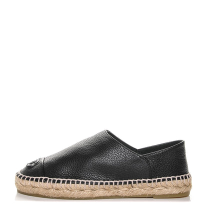 Chanel Grained Calfskin CC Espadrilles 36 Black 1 of 8