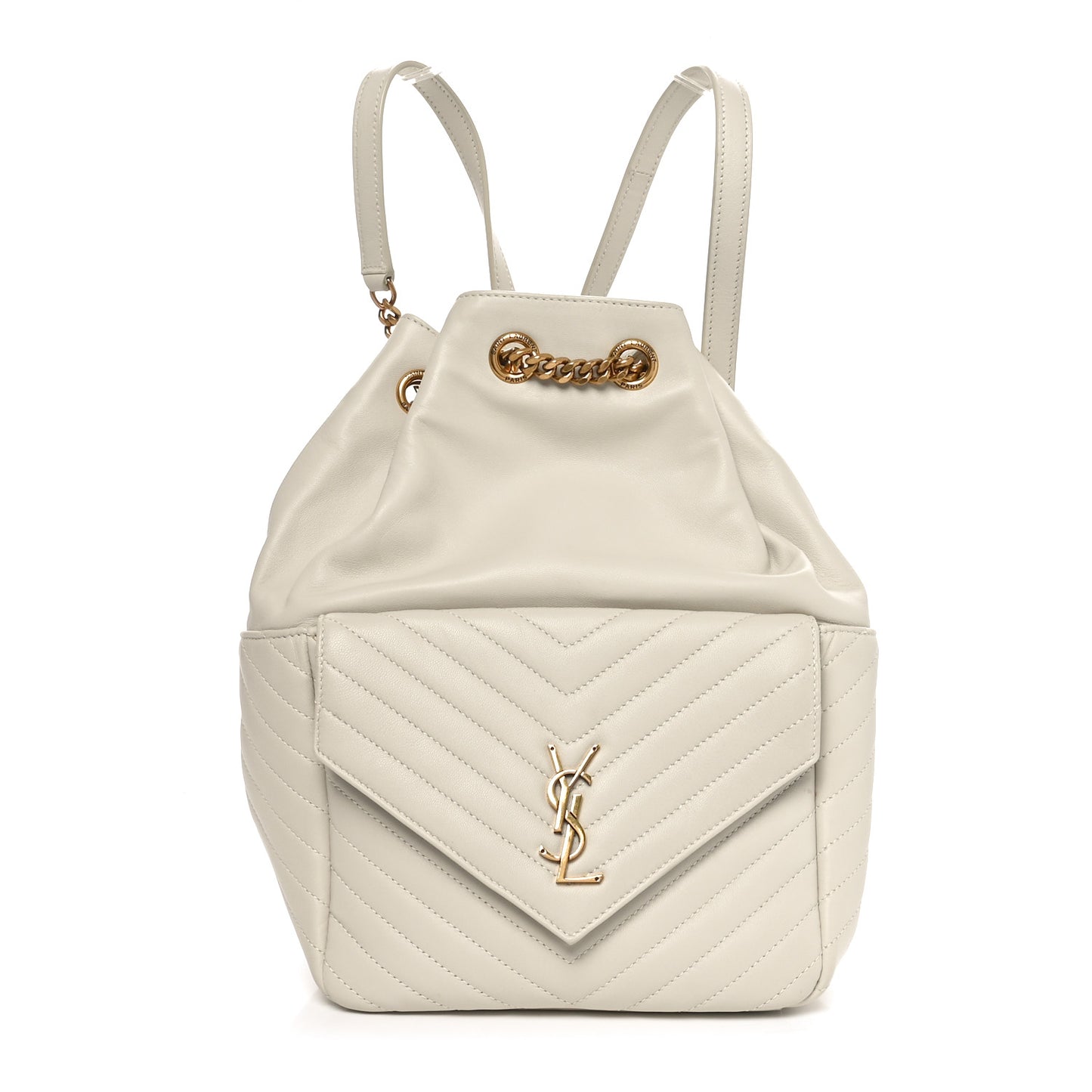 Lambskin Matelasse Monogram Joe Backpack Cream