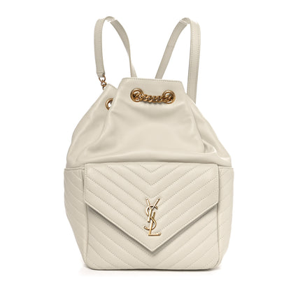 Saint Laurent Lambskin Matelasse Monogram Joe Backpack Cream 1 of 10