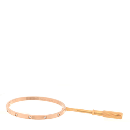 Cartier 18K Pink Gold 10 Diamond Small LOVE Bracelet 15 3 of 6