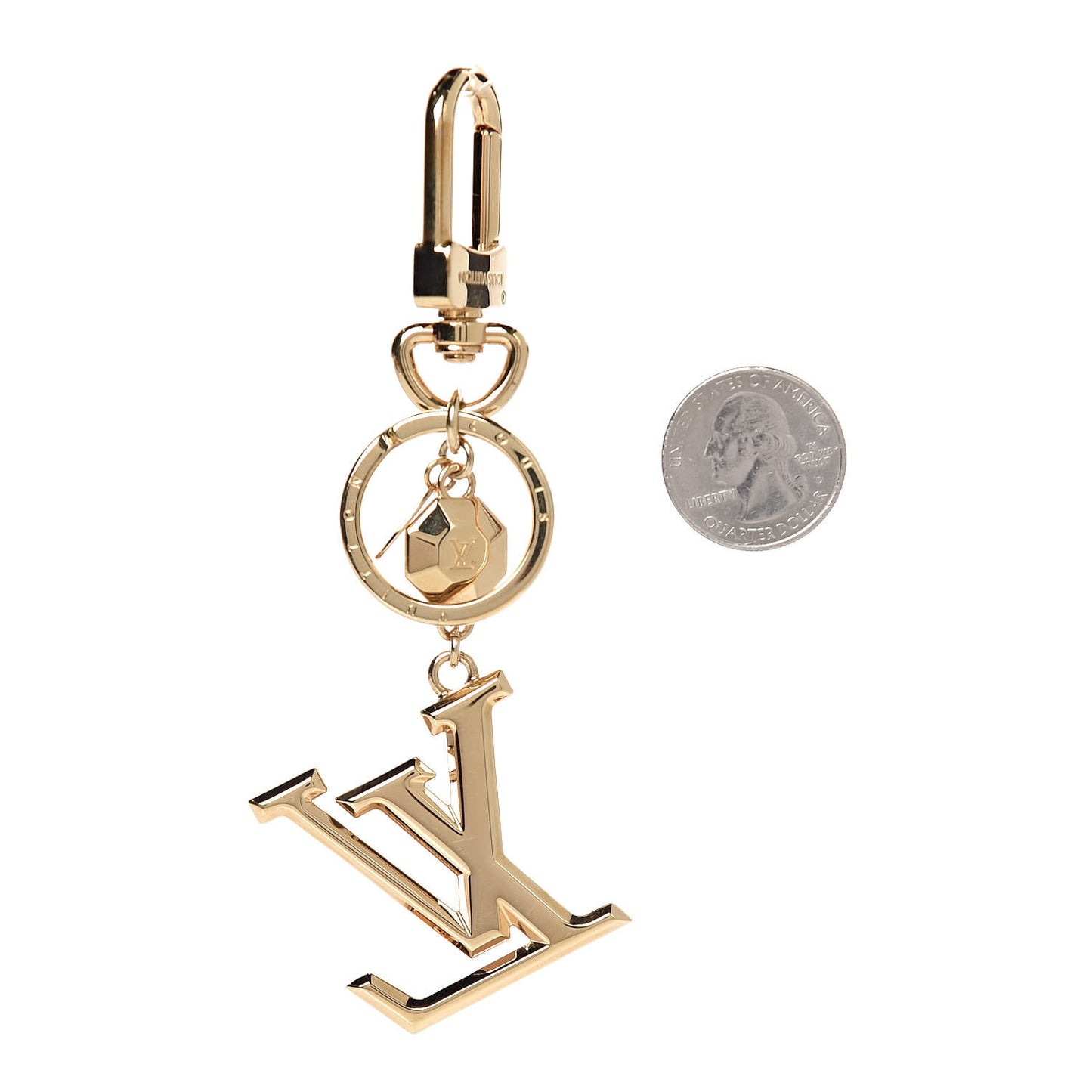 LV Facettes Bag Charm Key Holder Gold