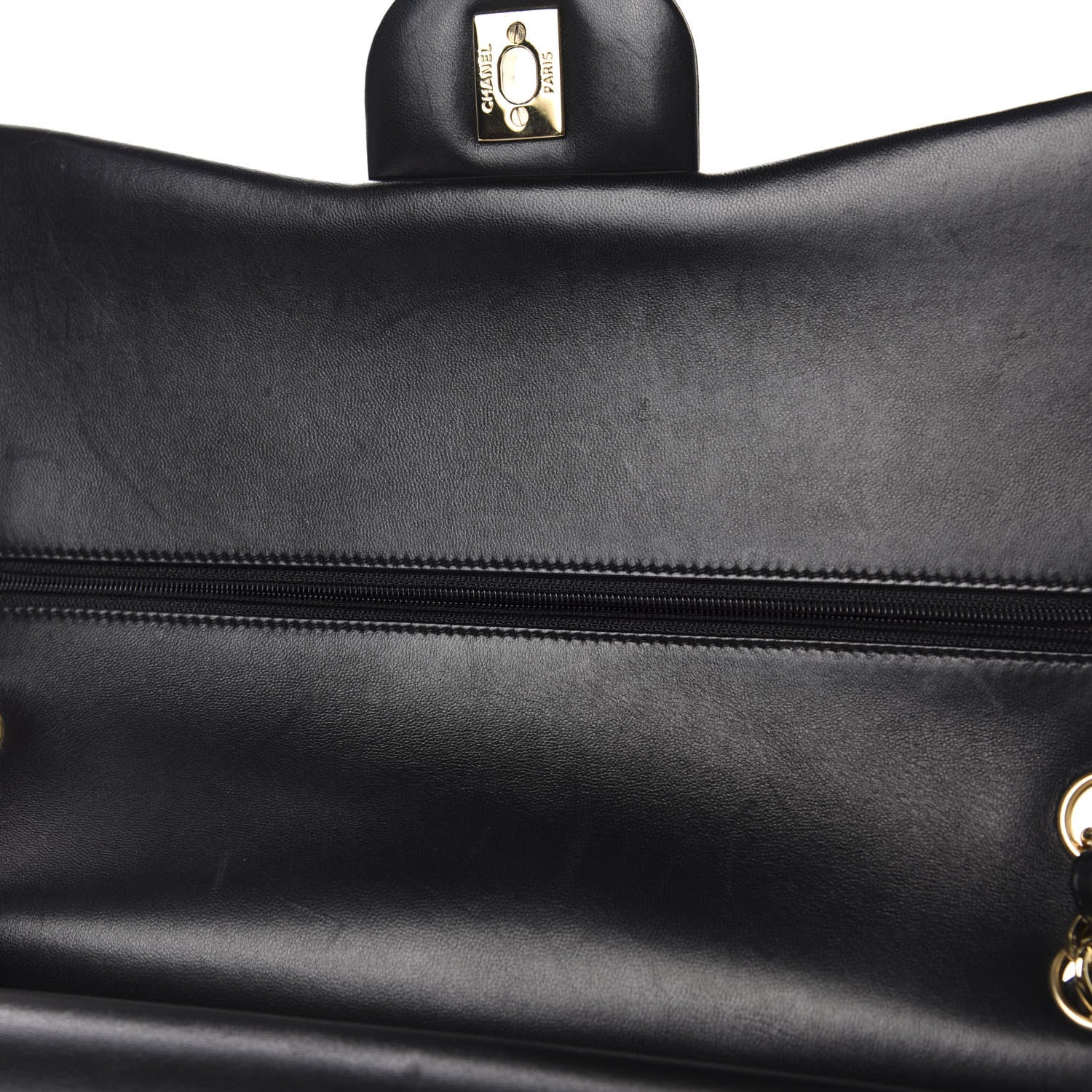 Chanel Lambskin Quilted Jumbo Double Flap Black 11 of 14