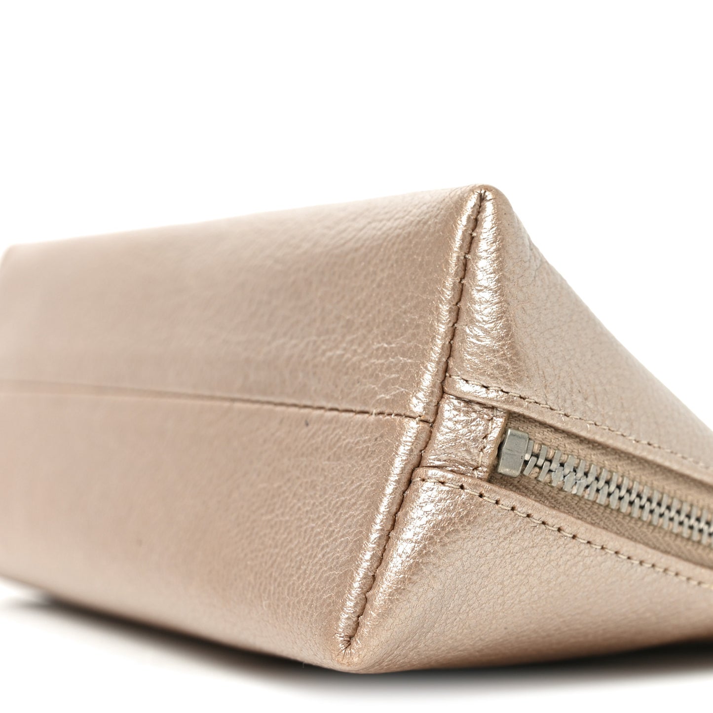 Metallic Goatskin Cosmetic Case Gold