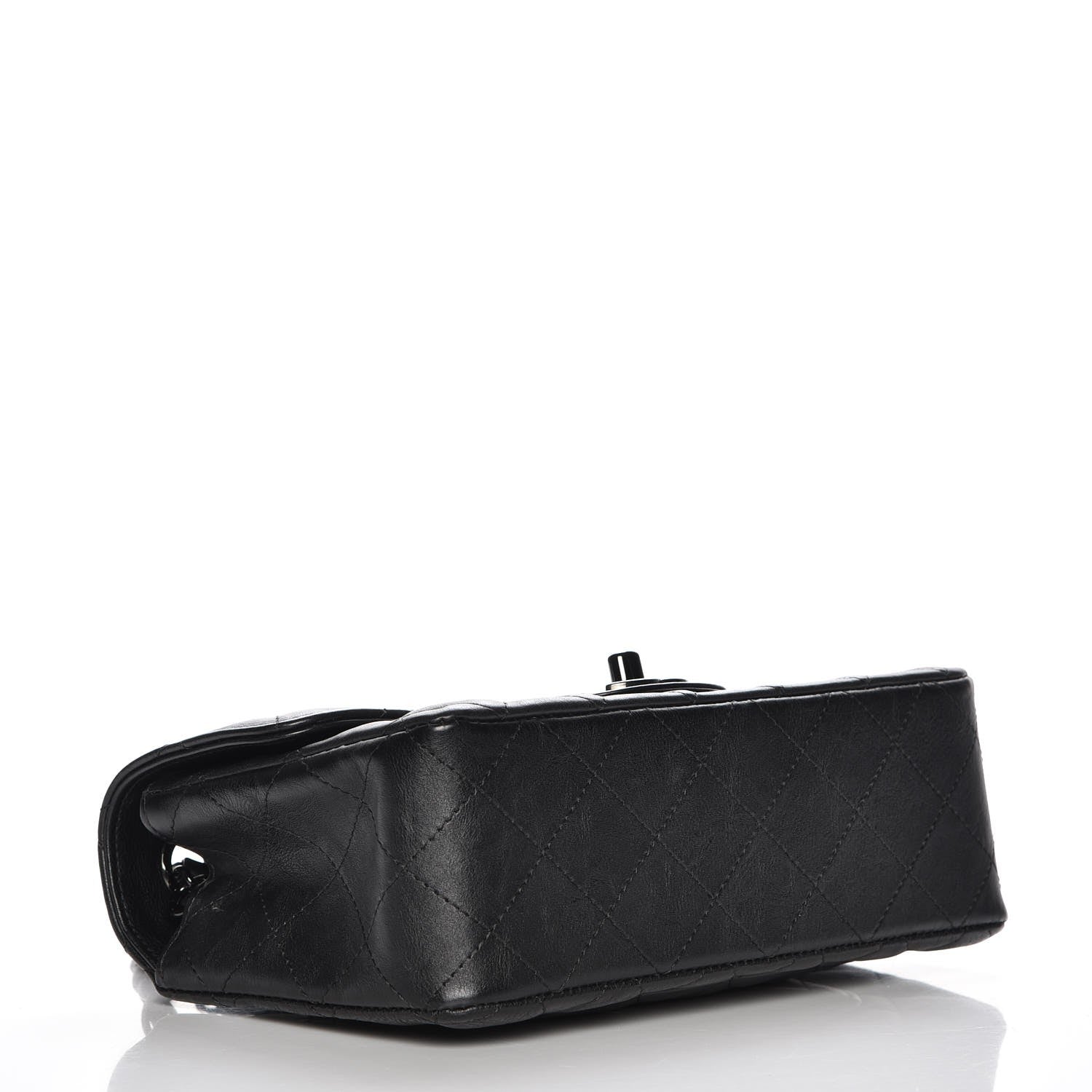 Chanel Crumpled Calfskin Quilted Mini Rectangular Flap So Black 4 of 8