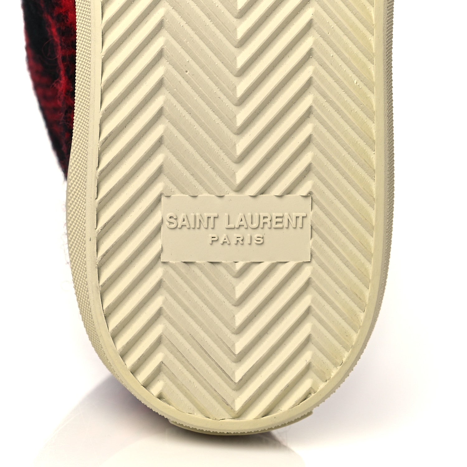 Saint Laurent Tweed Ace Mid Top Sneakers 41 Red 6 of 8