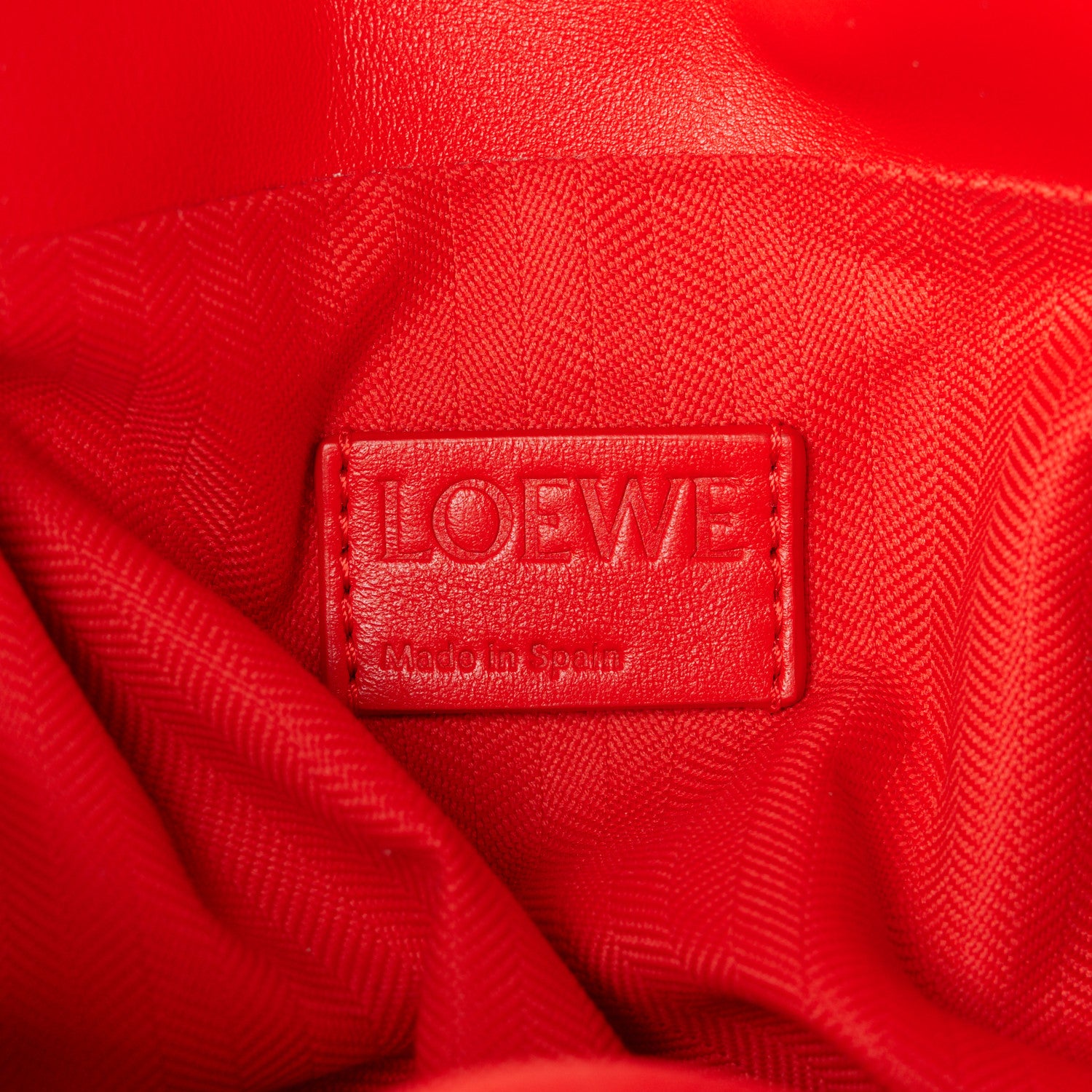 Loewe Calfskin Flamenco Puffer Knot Bag Red 6 of 10