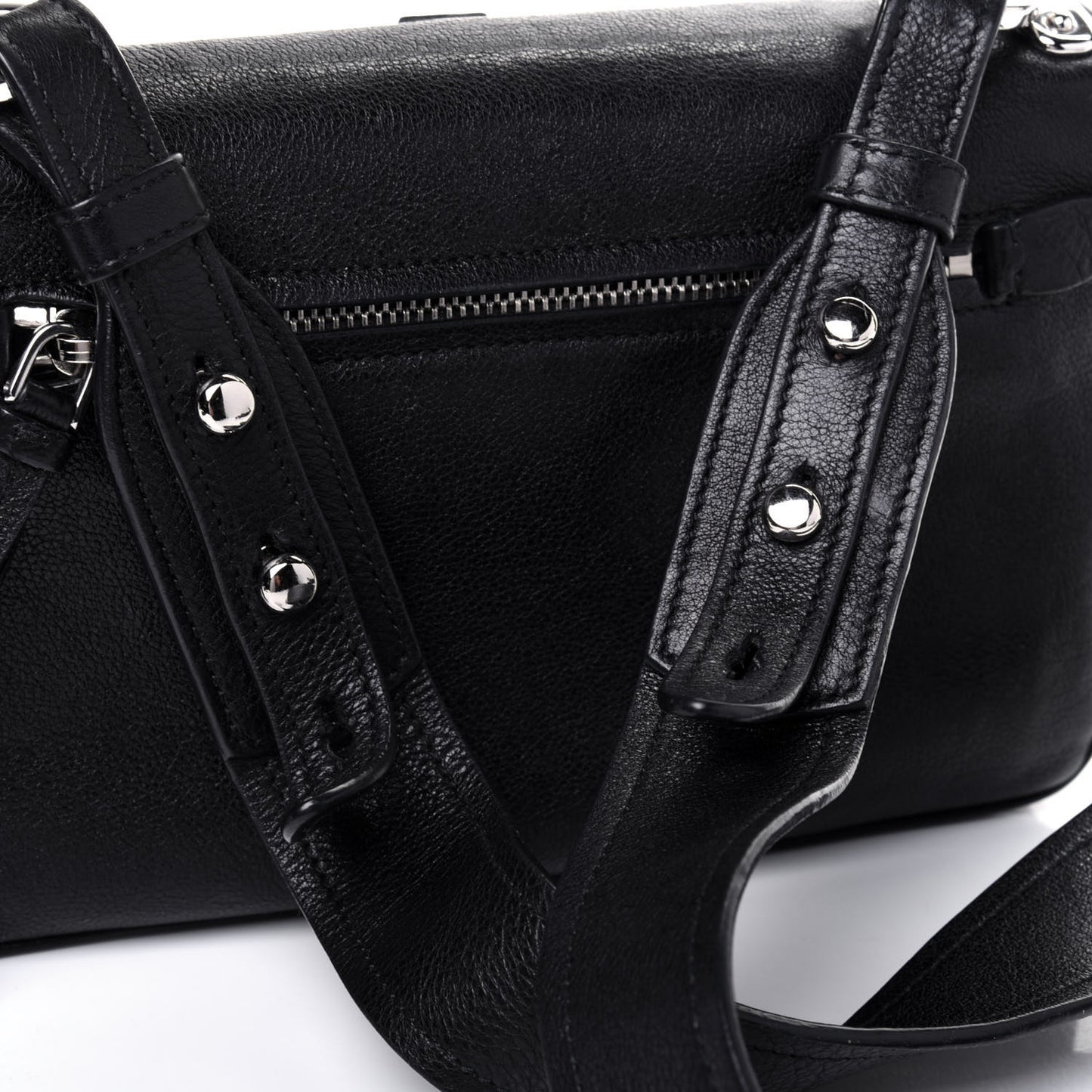 Grained Calfskin Saffiano Robot Shoulder Bag Black Red