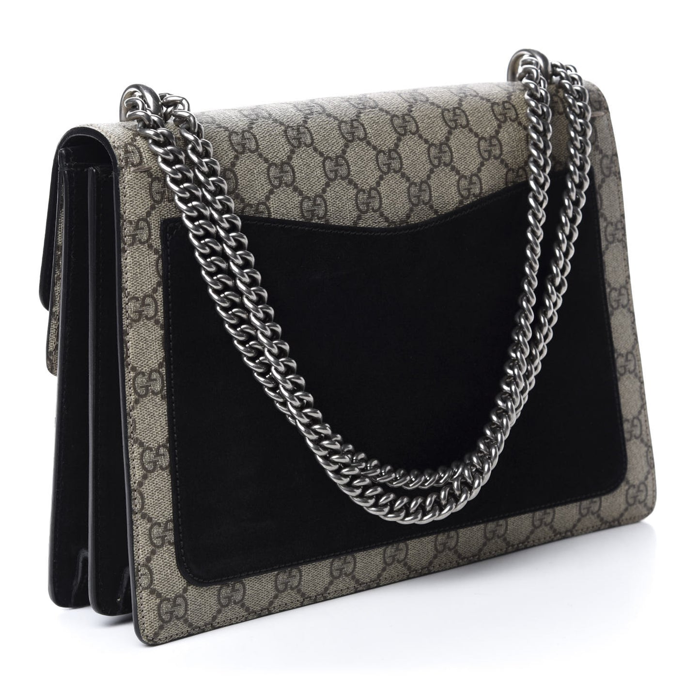 GG Supreme Monogram Medium Dionysus Shoulder Bag Black