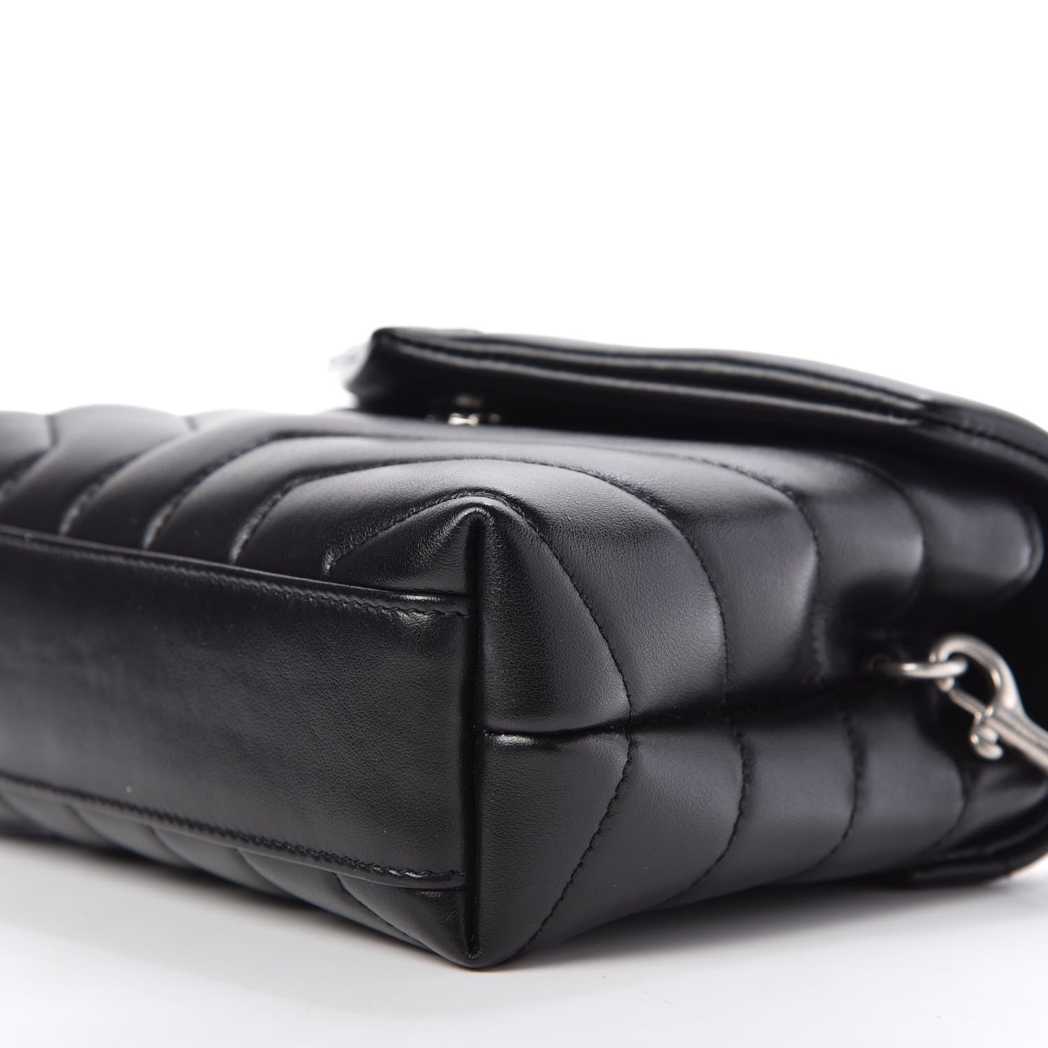 Saint Laurent Calfskin Y Quilted Monogram Toy Loulou Crossbody Bag Black 7 of 9