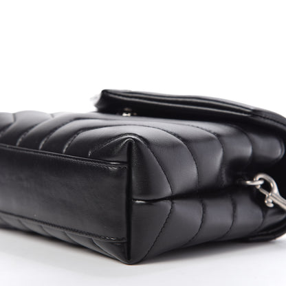 Saint Laurent Calfskin Y Quilted Monogram Toy Loulou Crossbody Bag Black 7 of 9