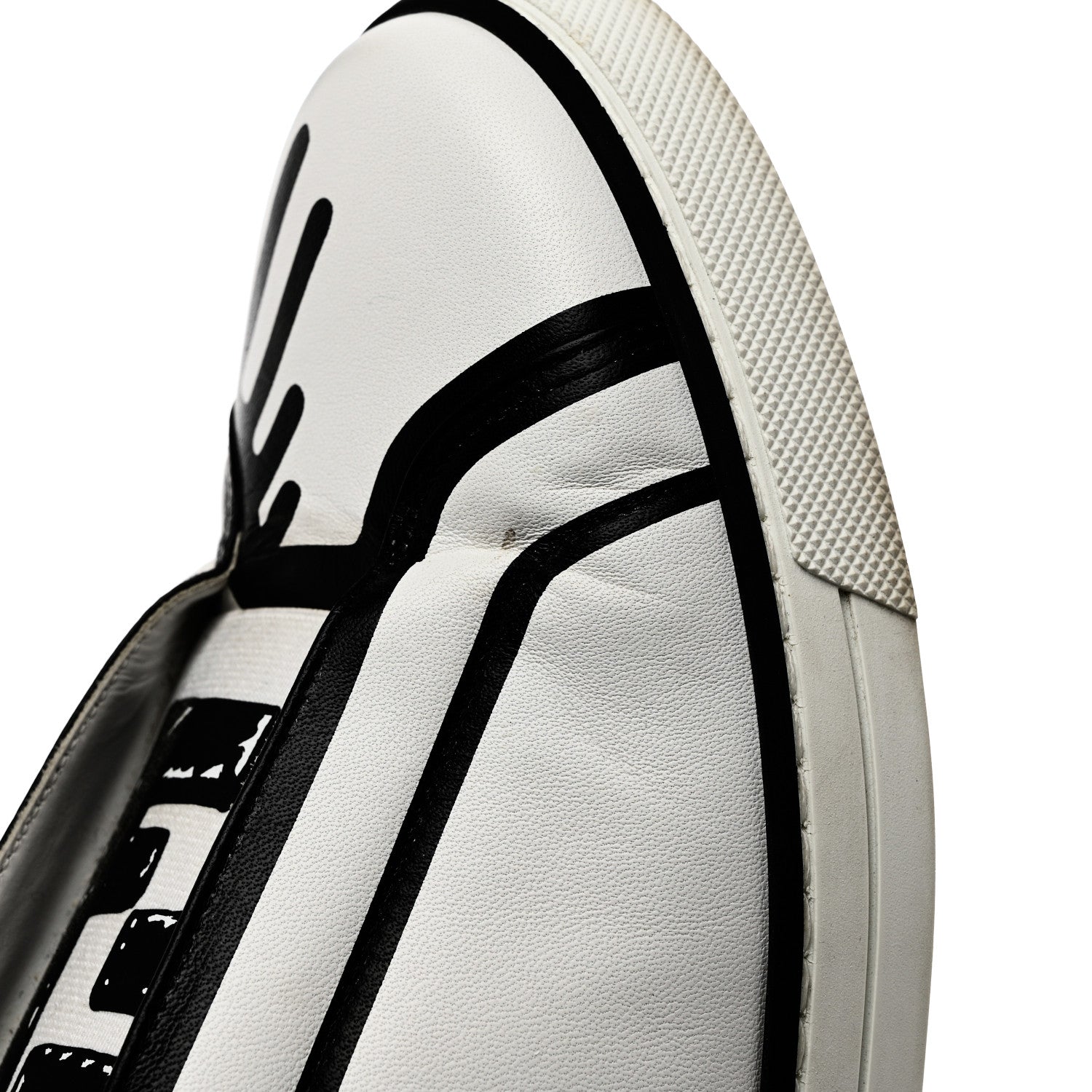 Fendi X JOSHUA VIDES Nappa Rockoclick Slip On Sneakers 37 Snow White Black 10 of 13