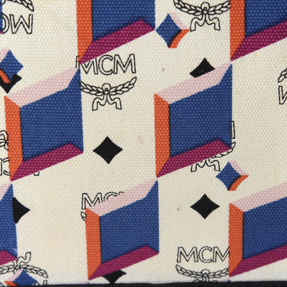 MCM Visetos Medium Project Reversible Shopper Tote White 17 of 18