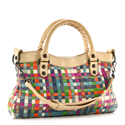 Balenciaga Agneau Lattice Woven Classic Hardware First Multicolor Praline 4 of 11