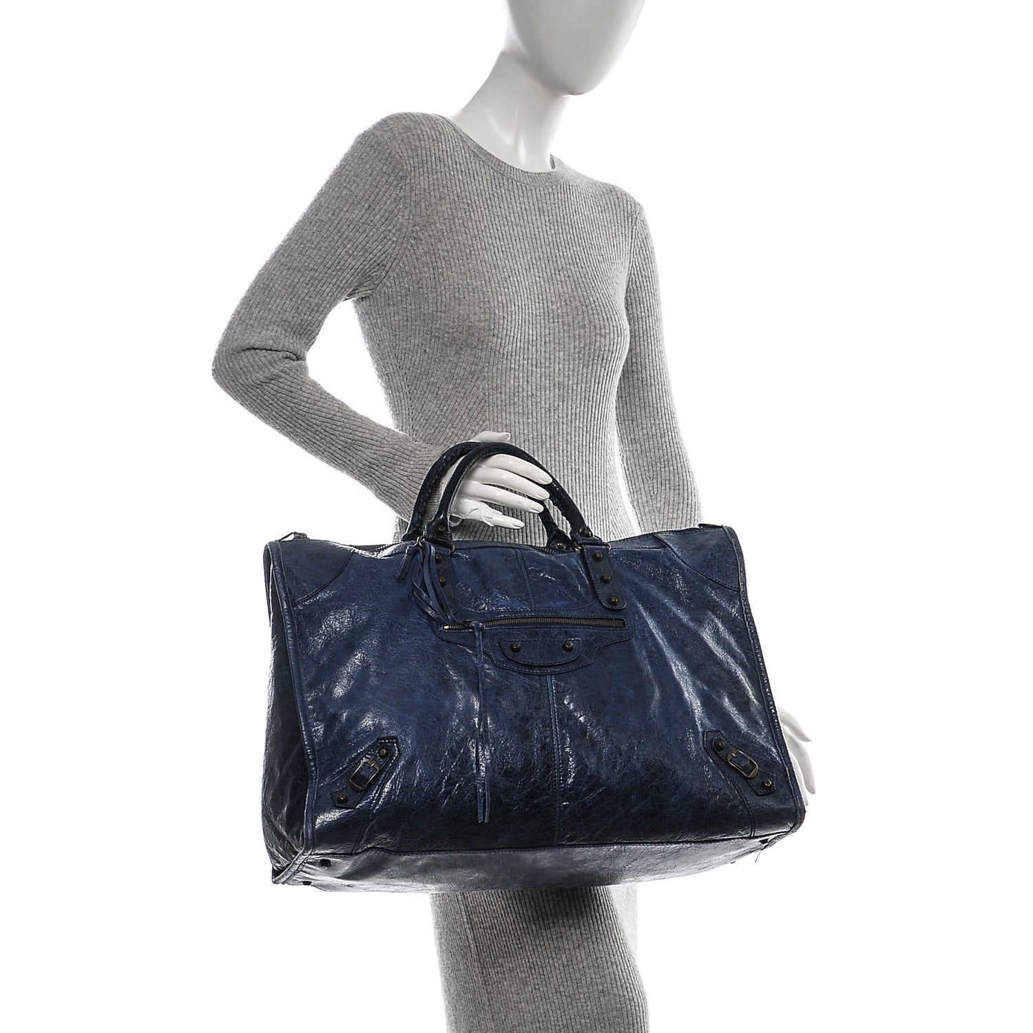 Balenciaga Chevre Classic Hardware Weekender Bleu Roi 2 of 10