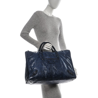 Balenciaga Chevre Classic Hardware Weekender Bleu Roi 2 of 10