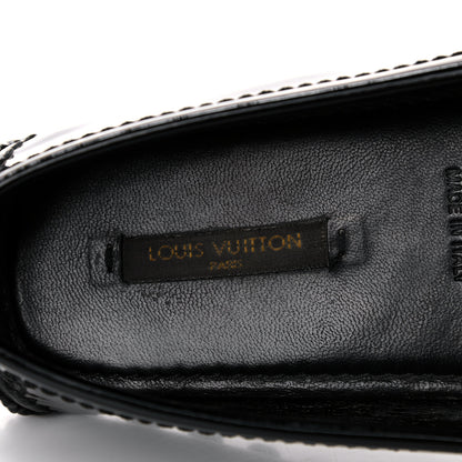 Louis Vuitton Patent Calfskin Oxford Loafers 38 Black 7 of 15