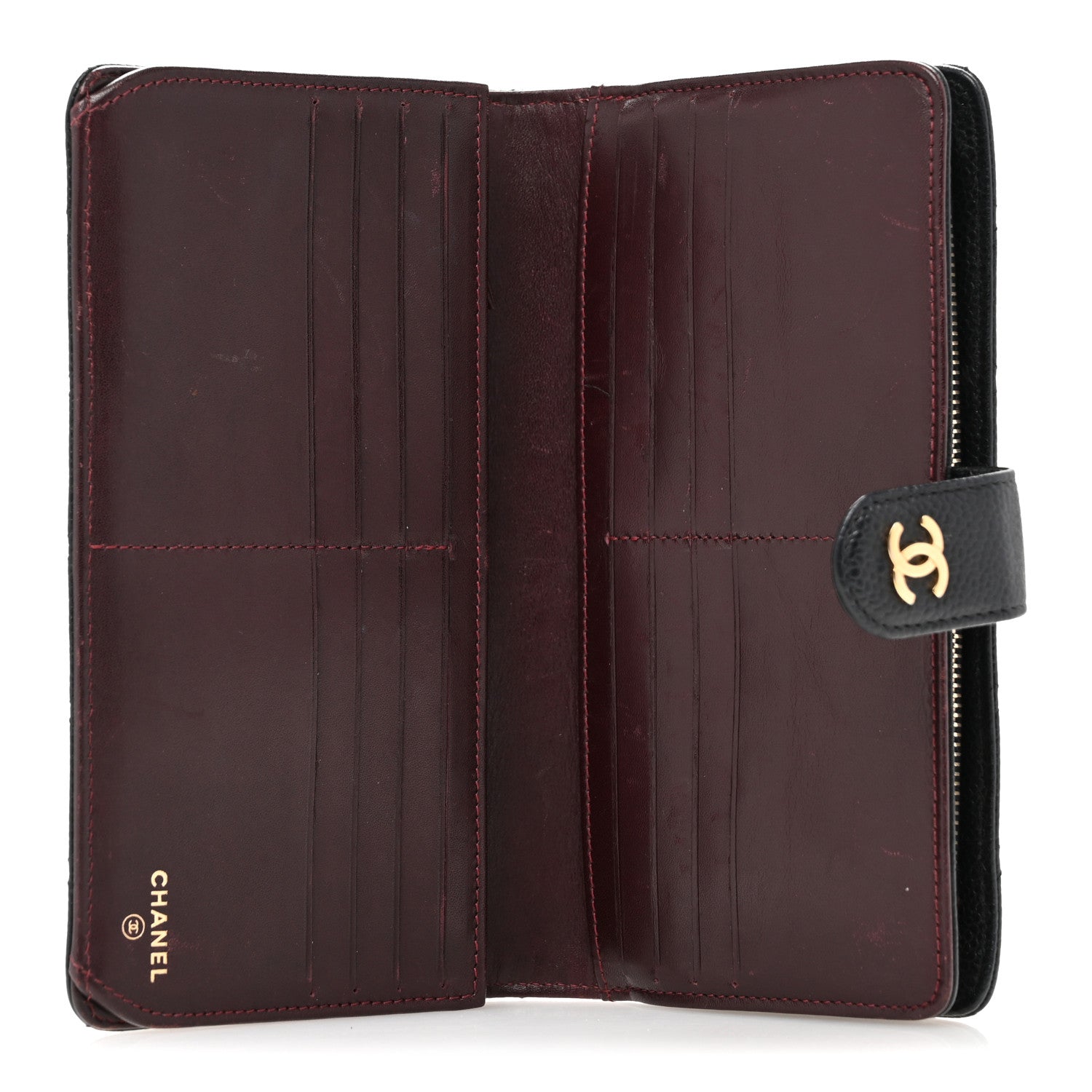 Chanel Caviar Quilted CC French Long Wallet Black 5 of 12