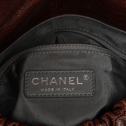 Chanel Crumpled Calfskin Quilted Medium Elastic Flap Bordeaux 6 of 7