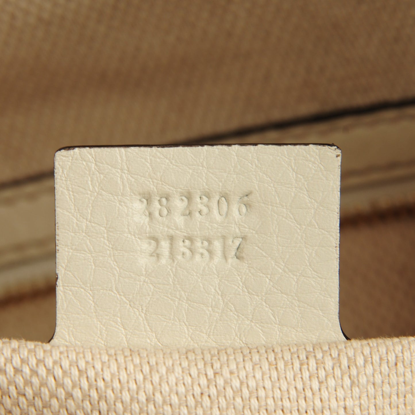 Pebbled Calfskin Large Soho Top Handle Bag Off White