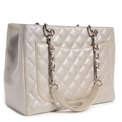 Chanel Caviar Quilted Grand Shopping Tote GST Pearl 3 of 8