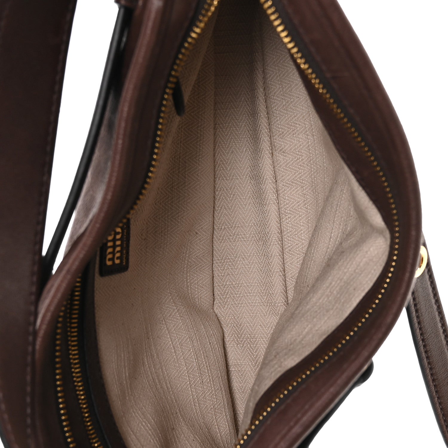 Miu Miu Nappa Aviator Regular Aventure Shoulder Bag Briarwood 5 of 9