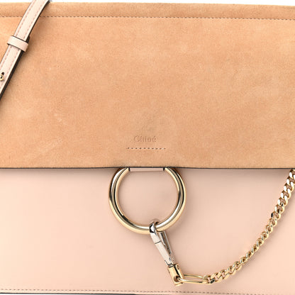 Chloe Calfskin Suede Medium Faye Shoulder Bag Blush Nude 7 of 10