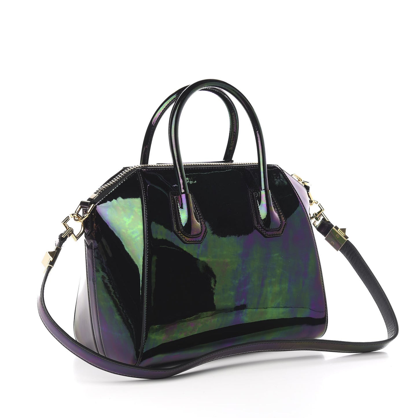 Calfskin Oil Slick Small Antigona Black