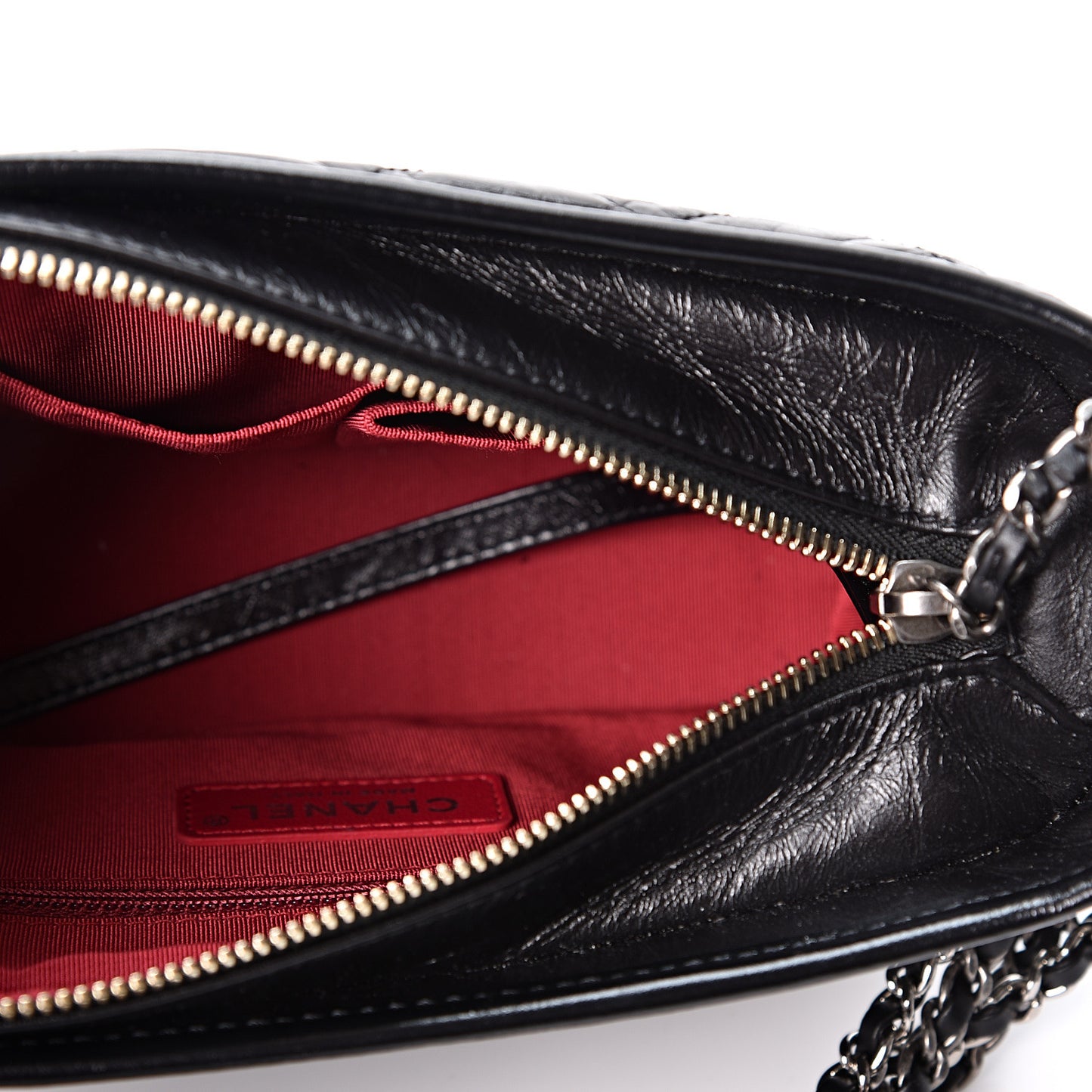 Aged Calfskin Quilted Small Gabrielle Hobo Black