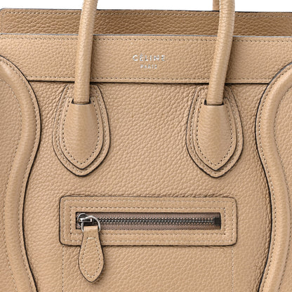 Celine Drummed Calfskin Nano Luggage Dune 7 of 17