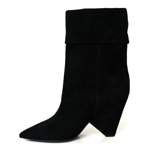 Kid Scamosciato Niki 85 Wedge Booties 36 Black