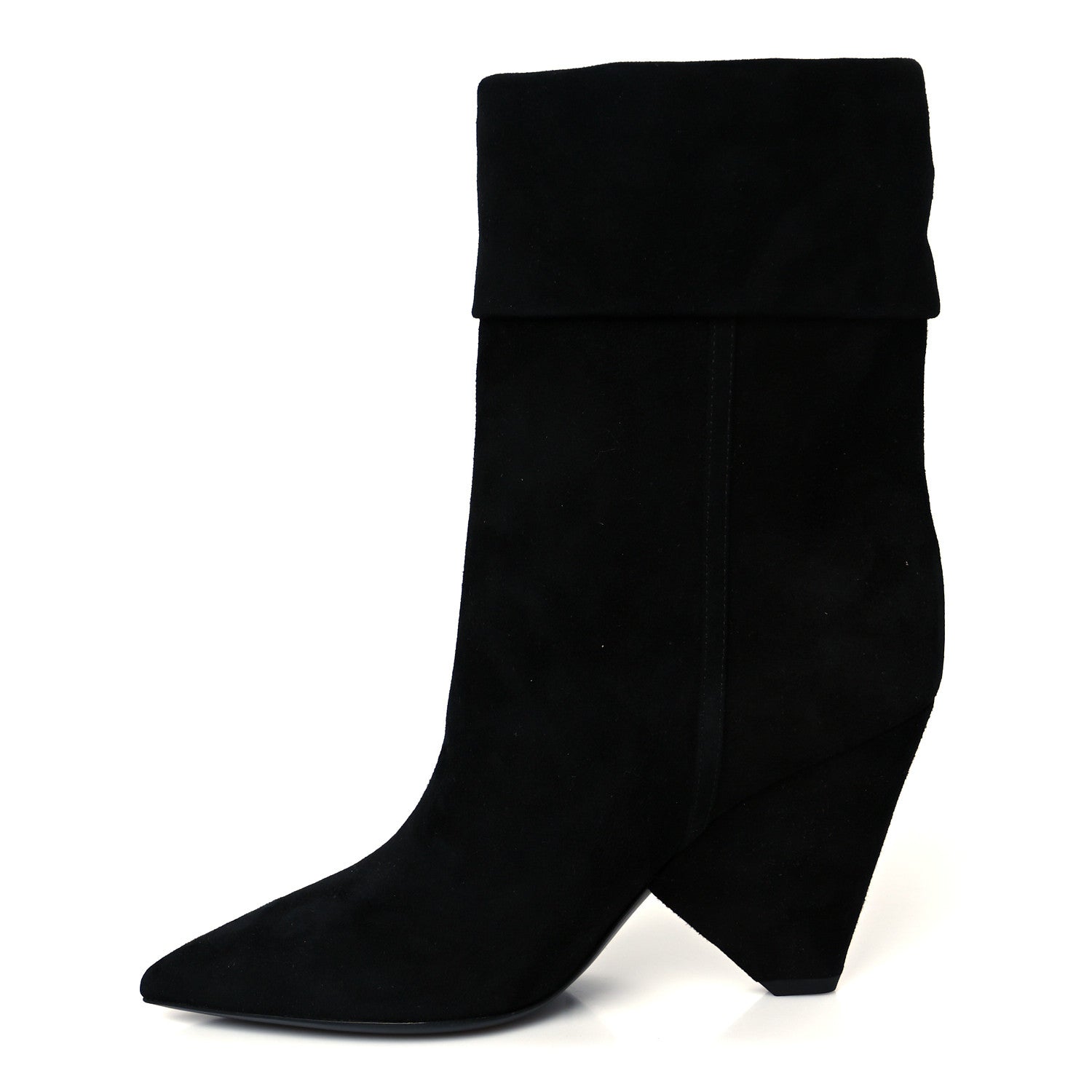 Saint Laurent Kid Scamosciato Niki 85 Wedge Booties 36 Black 1 of 10