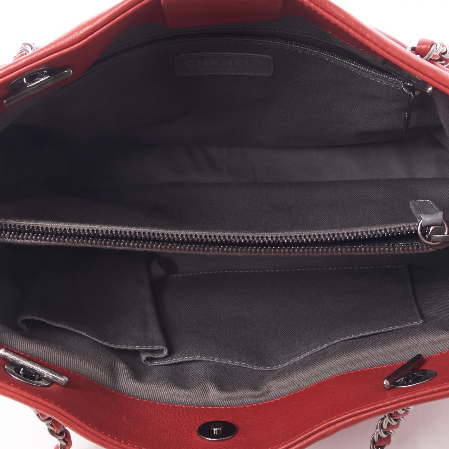 Calfskin Medium Stitch It Tote Red