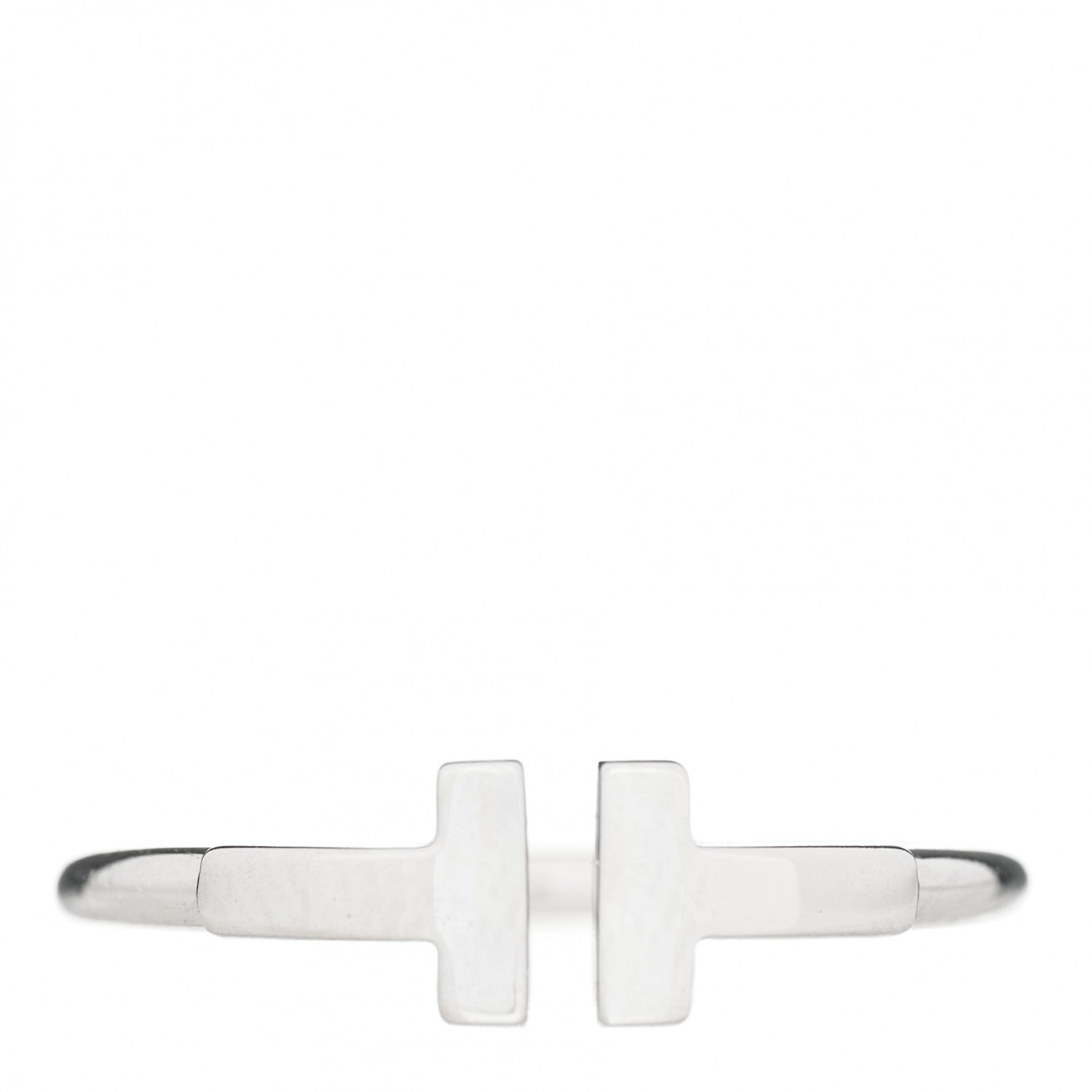 Tiffany 18K White Gold T Wire Ring 55 7.25 1 of 5