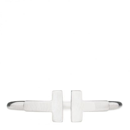 Tiffany 18K White Gold T Wire Ring 55 7.25 1 of 5