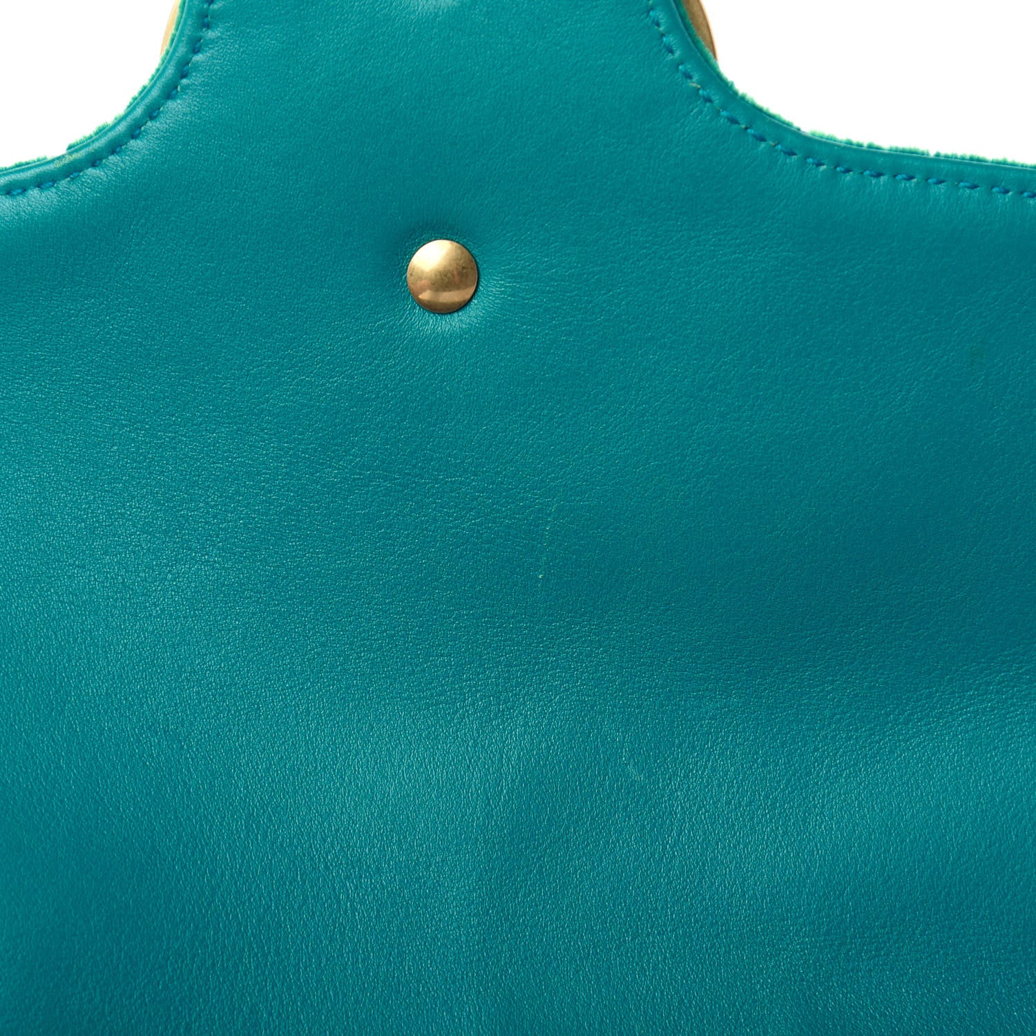 Gucci Velvet Matelasse Small GG Marmont Shoulder Bag Pavone Cyan 10 of 13