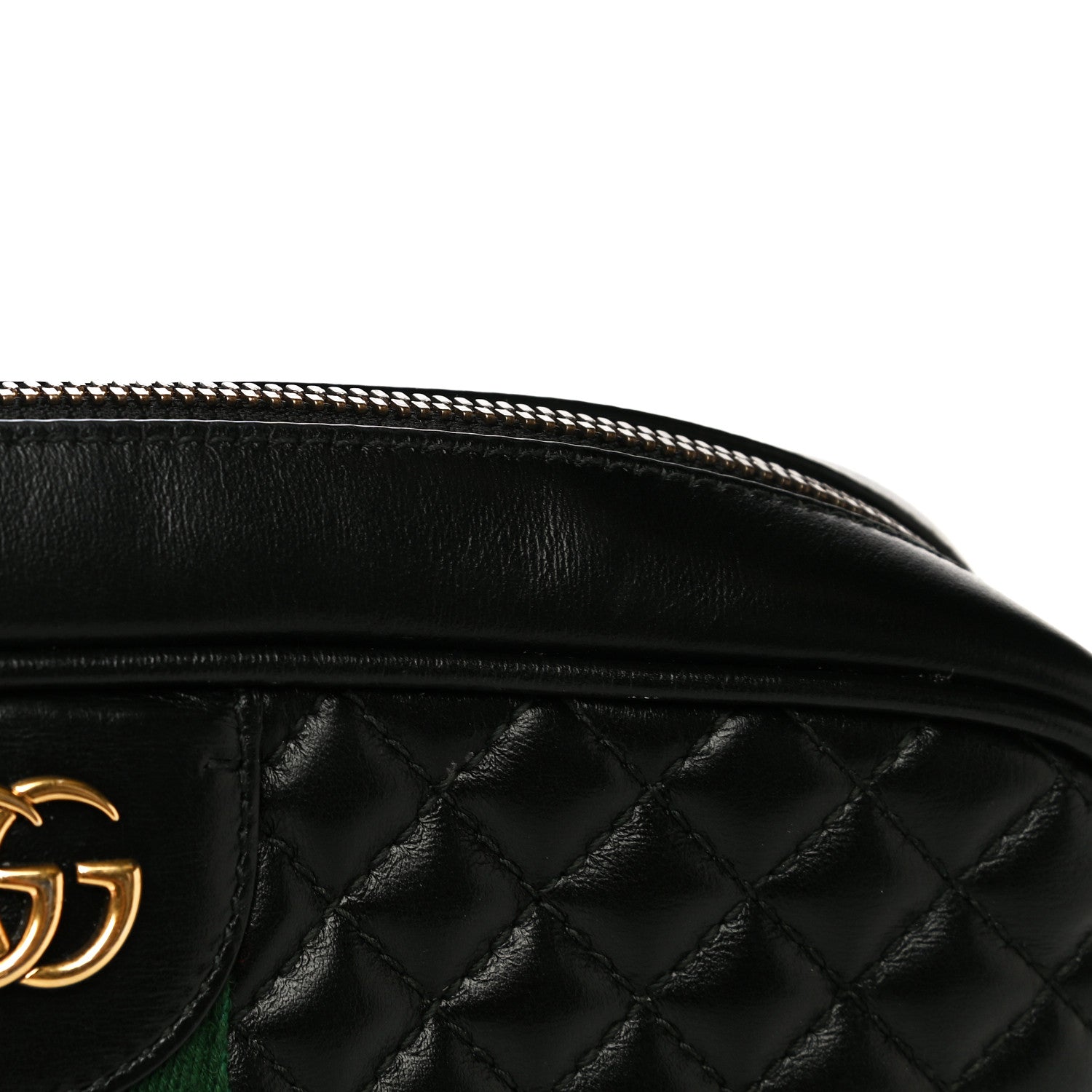 Gucci Calfskin Web Trapuntata Small GG Shoulder Bag Black 12 of 12