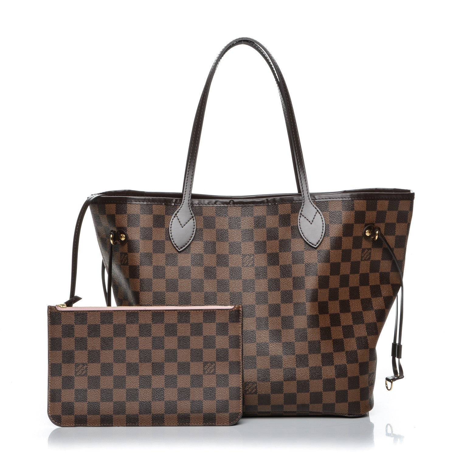 Louis Vuitton Damier Ebene Neo Neverfull MM Rose Ballerine 1 of 14