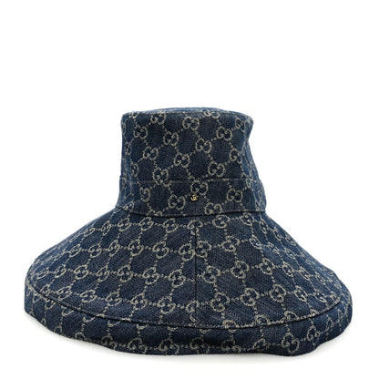 Gucci Eco Washed Denim GG Monogram Brim Hat M Blue 4 of 7