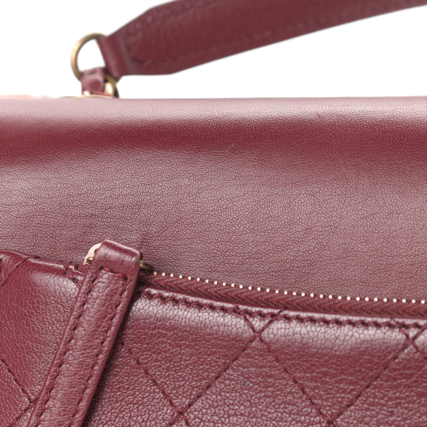 Chanel Shiny Calfskin Goatskin Quilted Medium Coco Curve Messenger Flap Burgundy 15 of 16
