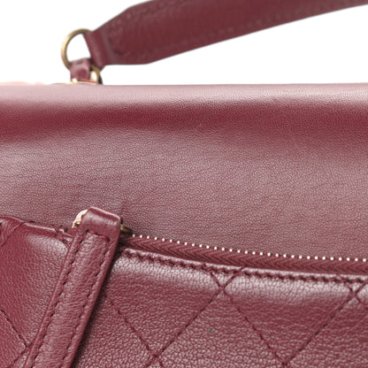 Chanel Shiny Calfskin Goatskin Quilted Medium Coco Curve Messenger Flap Burgundy 15 of 16