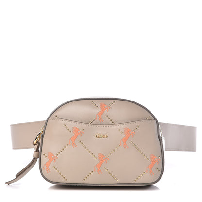 Chloe Smooth Calfskin Little Horses Embroidered Signature Belt Bag Pastel Grey 1 of 9