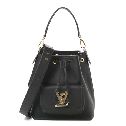 Louis Vuitton Calfskin Lockme Bucket MM Black 1 of 11