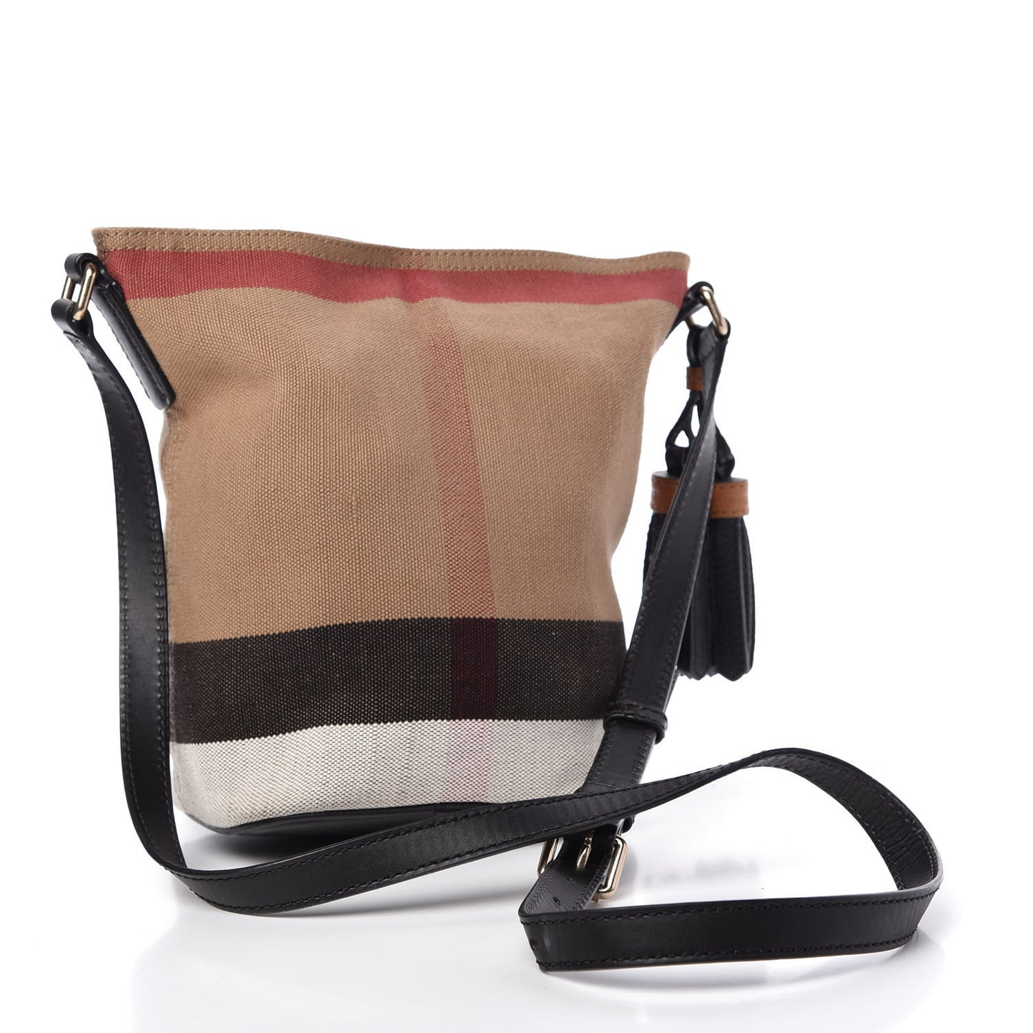Canvas Mega Check Mini Ashby Tassel Crossbody Black