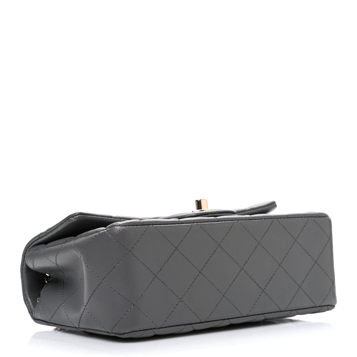 Chanel Lambskin Quilted Mini Rectangular Flap Dark Grey 4 of 11