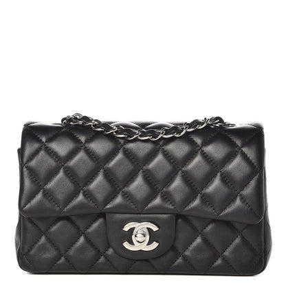 Chanel Lambskin Quilted Mini Rectangular Flap Black 1 of 8