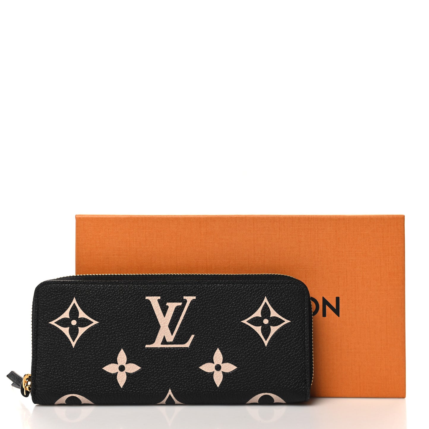 Empreinte Monogram Giant Clemence Wallet Black Beige