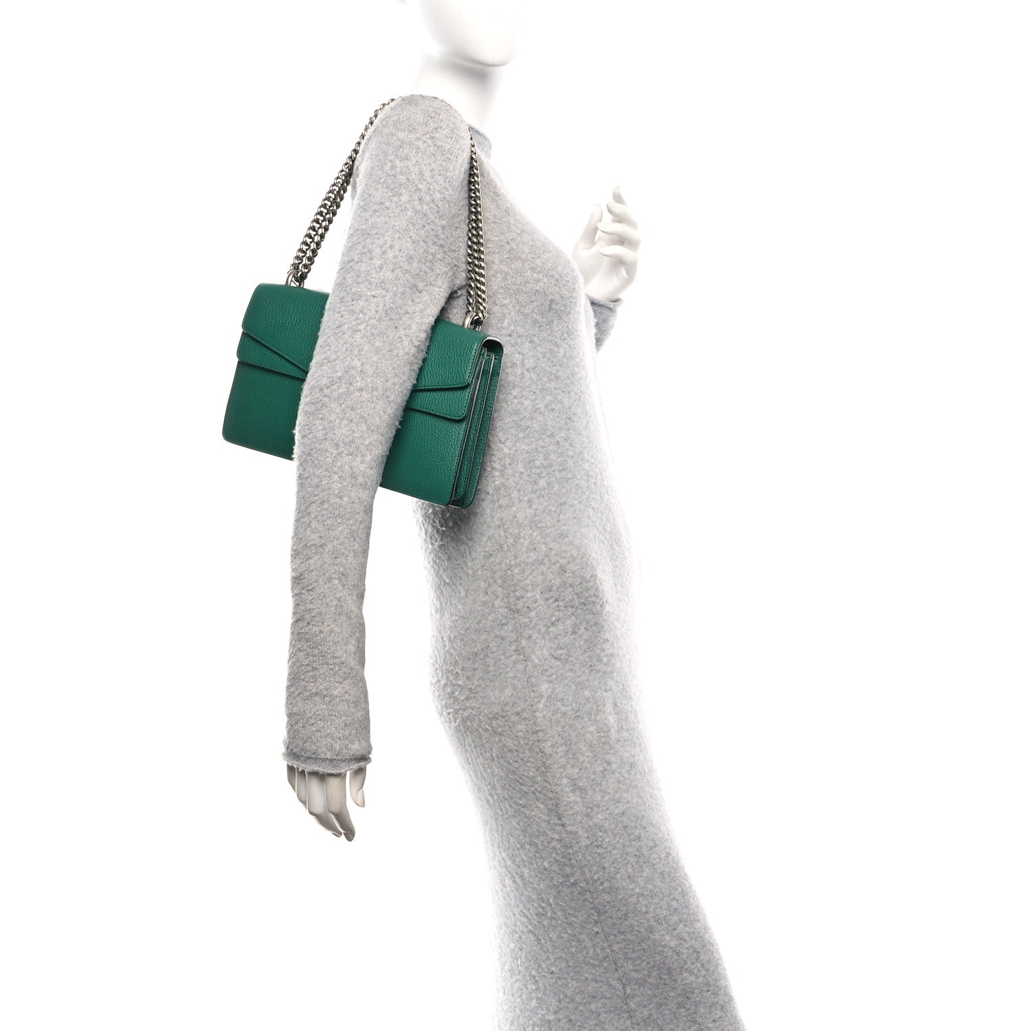 Gucci Pebbled Calfskin Small Dionysus Shoulder Bag Emerald 2 of 11